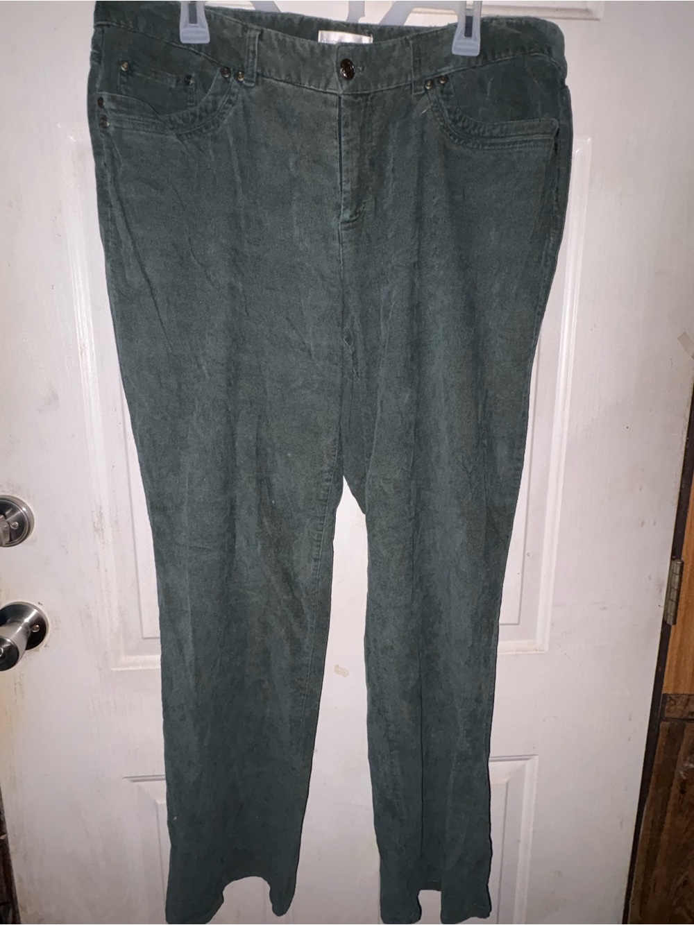 Christopher & Banks Forest Green Corduroy Straight-Leg Jeans